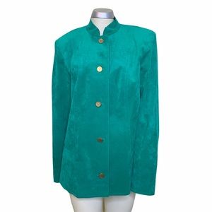 Vintage Nat Kaplan Couture Green Suede Blazer